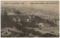 Wystawa w Częstochowie. 1909. Ogólny widok wystawy z wieży Jasnogórskiej.